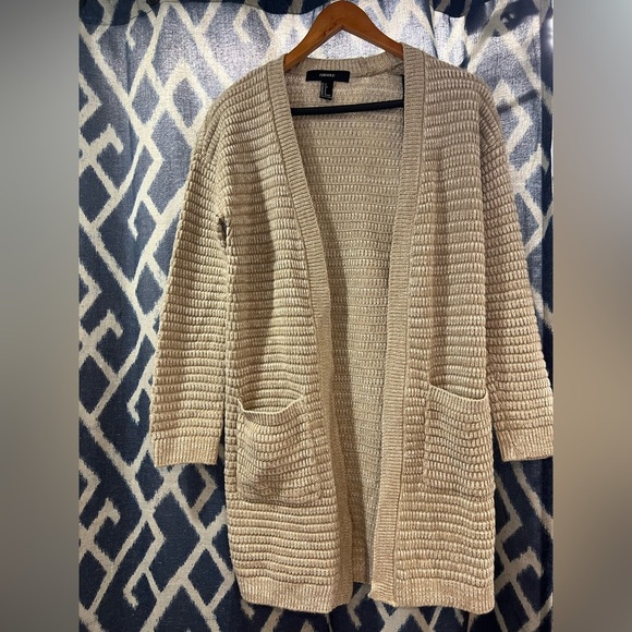 Forever 21 Cream Thick Knit Cardigan Size S - Picture 1 of 4